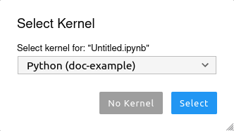 Jupyter Lab kernel selection dialog