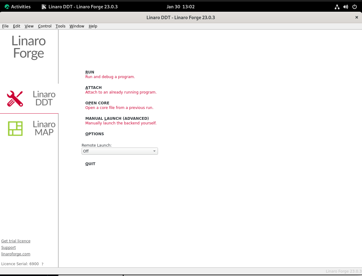 Start window