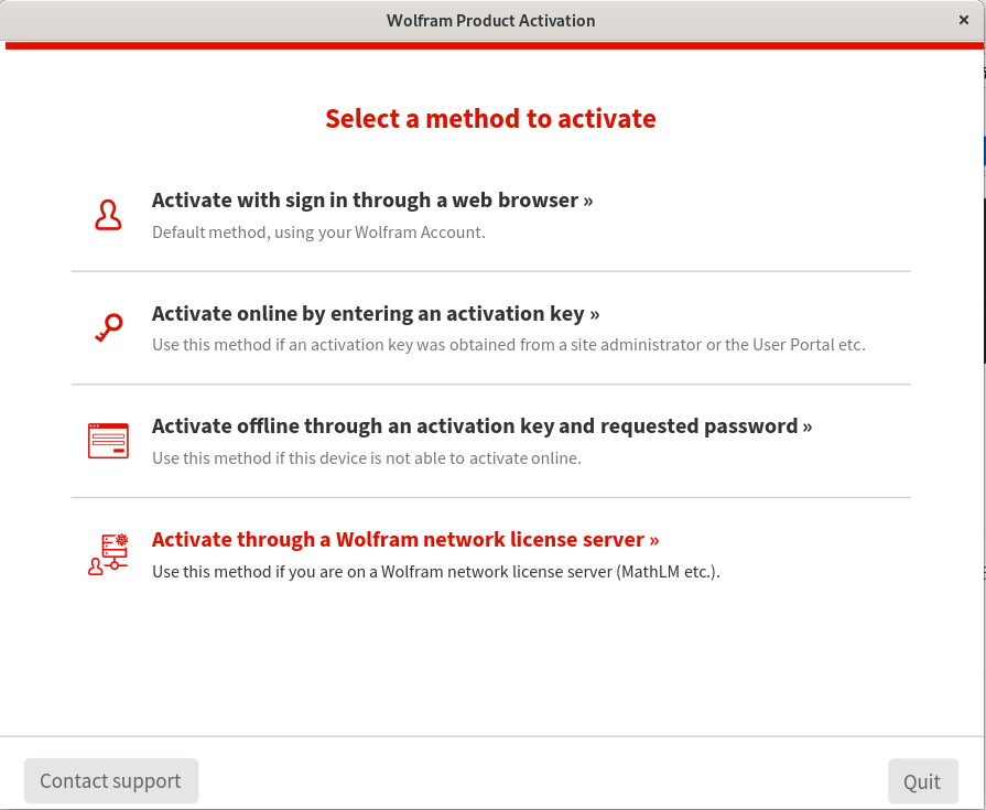 Mathematica Activation Method