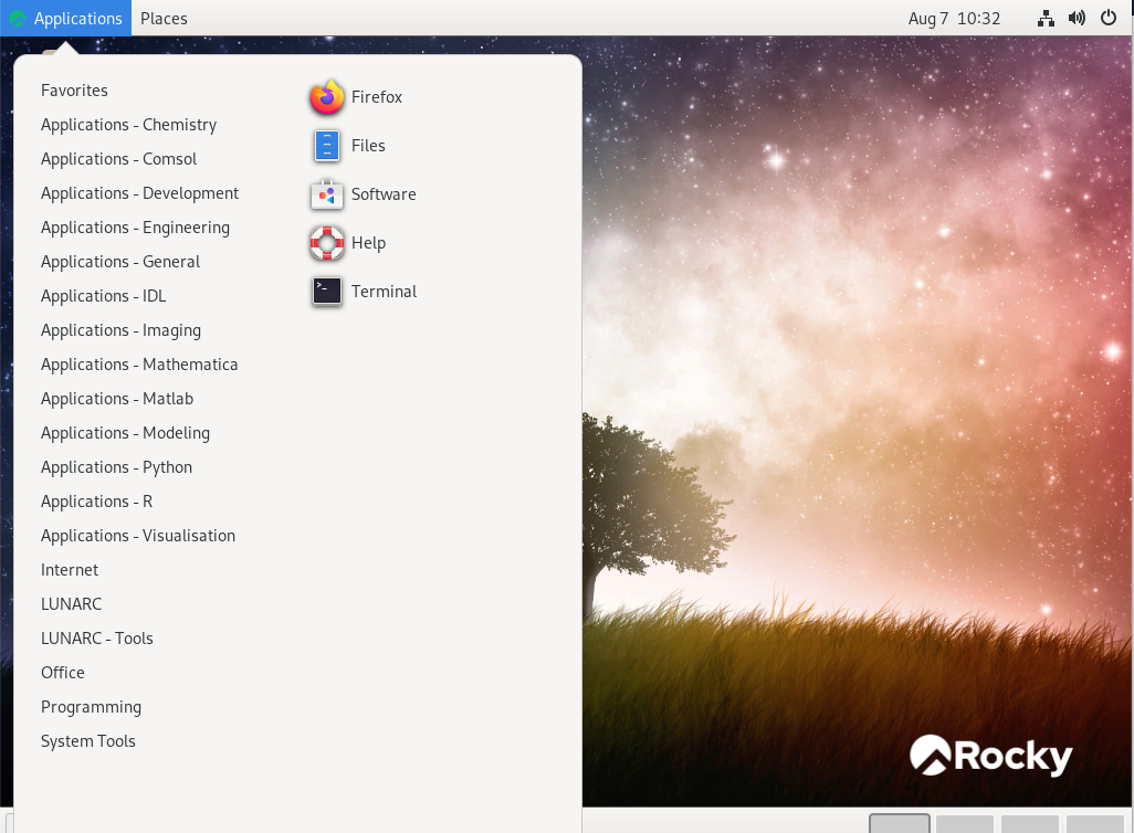 application pull down menu